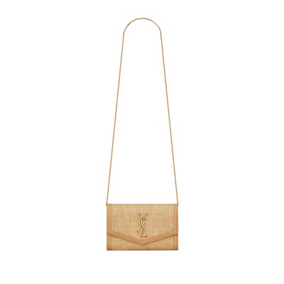 YSL UPTOWN CHAIN WALLET IN MICRO RAFFIA 6077882UF1W9985 (19*12*3cm)